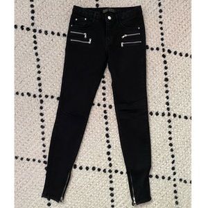 Zara Skinny Zip Ankle Jeans
